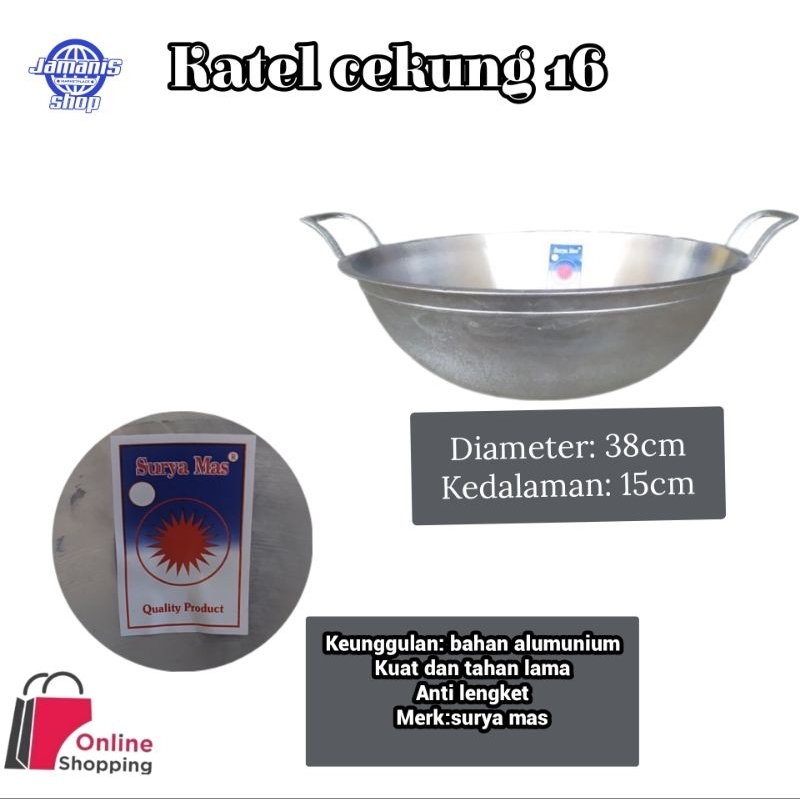 katel cekung no 16/penggorengan anti lengket /wajan alumunium