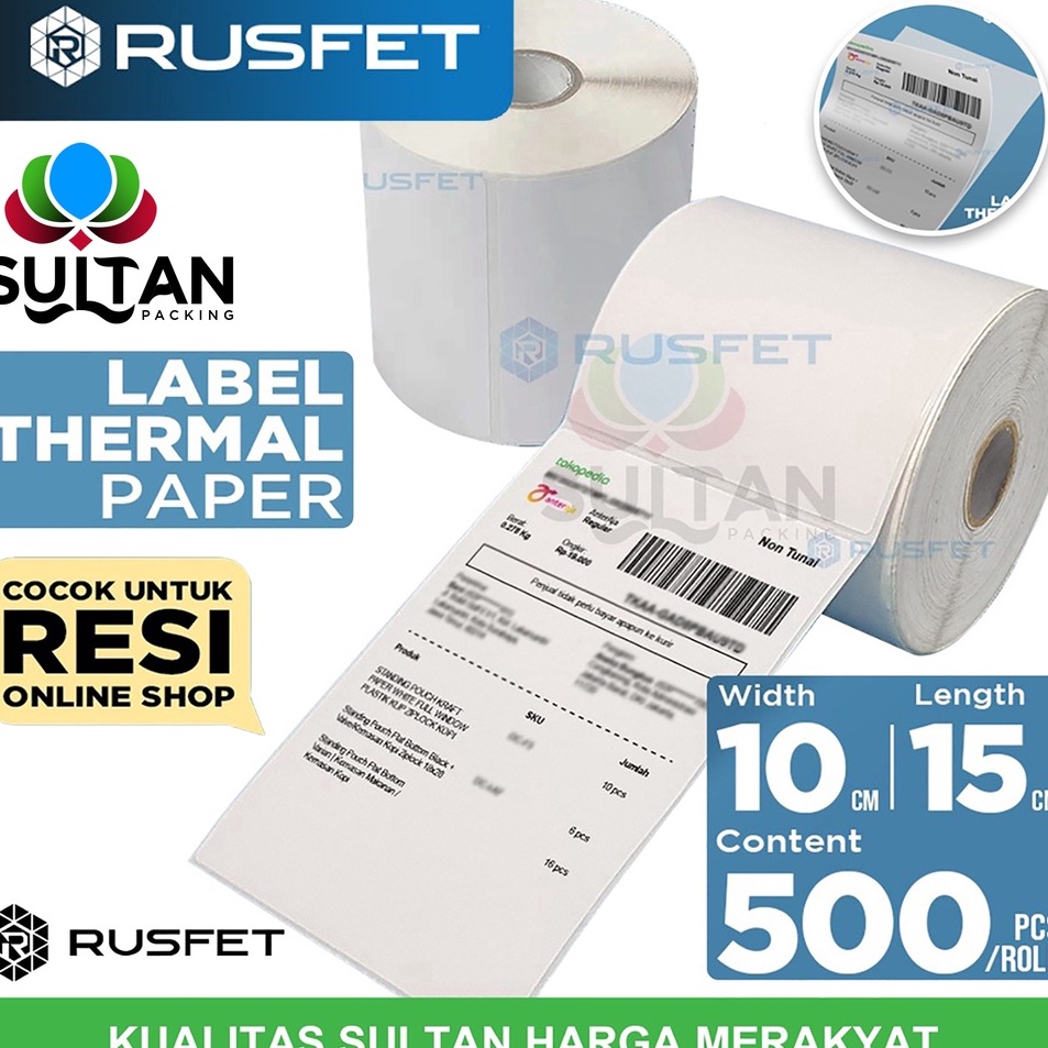 

Promo Termurah Label Kertas Stiker Thermal Rusfet 1x15 5 Resi Paper sticker printer online shop