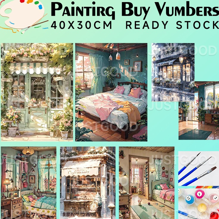 

Garansi Langsung Paint By Number 4 x 3 cm painting kit Oil Painting Acrylic Paint Decorative Painting Living Room Wall Painting