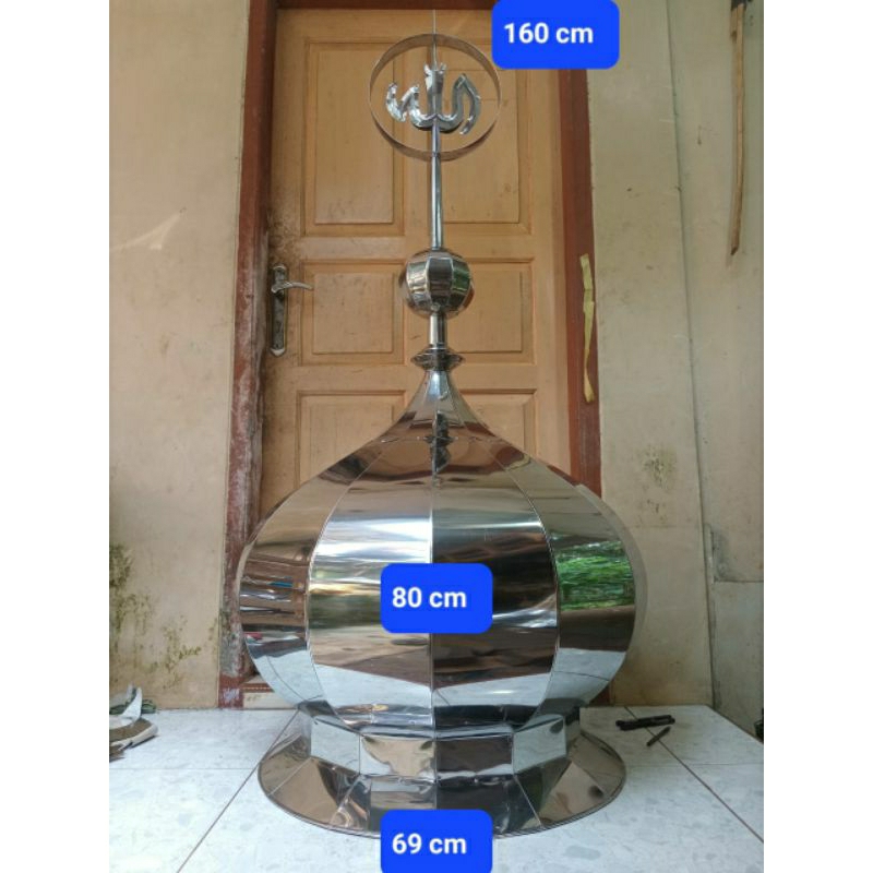 Kubah Masjid Stainless ukuran 80 cm/Kubah Musholla  ukuran 80 cm/Kubah Masjid /Mahkota Kubah