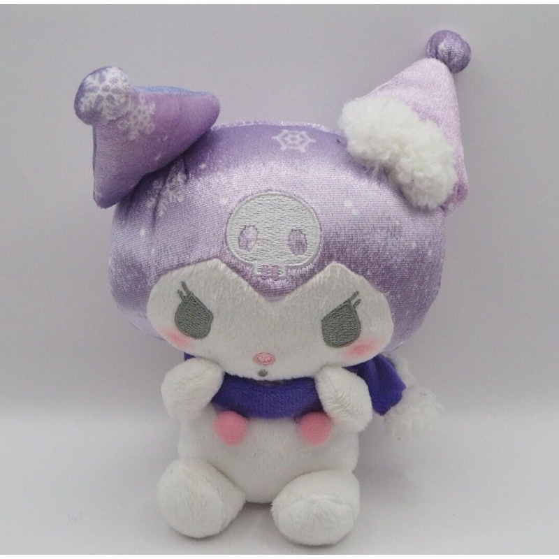 Boneka Kuromi - Kuromi Plush - Kuromi Winter Plush - Boneka Kuromi Salju - My Melody Kuromi Snow Cot