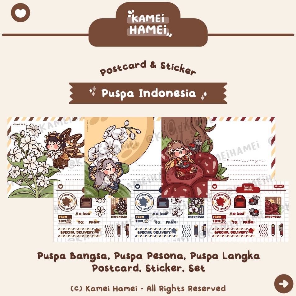 

Hot Diskon Puspa Indonesia Kamei Hamei Postcard Sticker Set