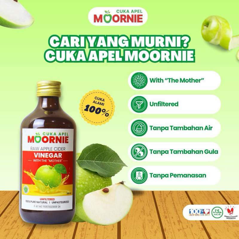

Cuka Apel Moornie Apple Organik Cider Vinegar 330ml Untuk Kesehatan