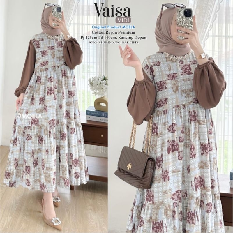 MIDI DRESS DEWASA /NAMEA/KOMBINASI ORI MOELA6