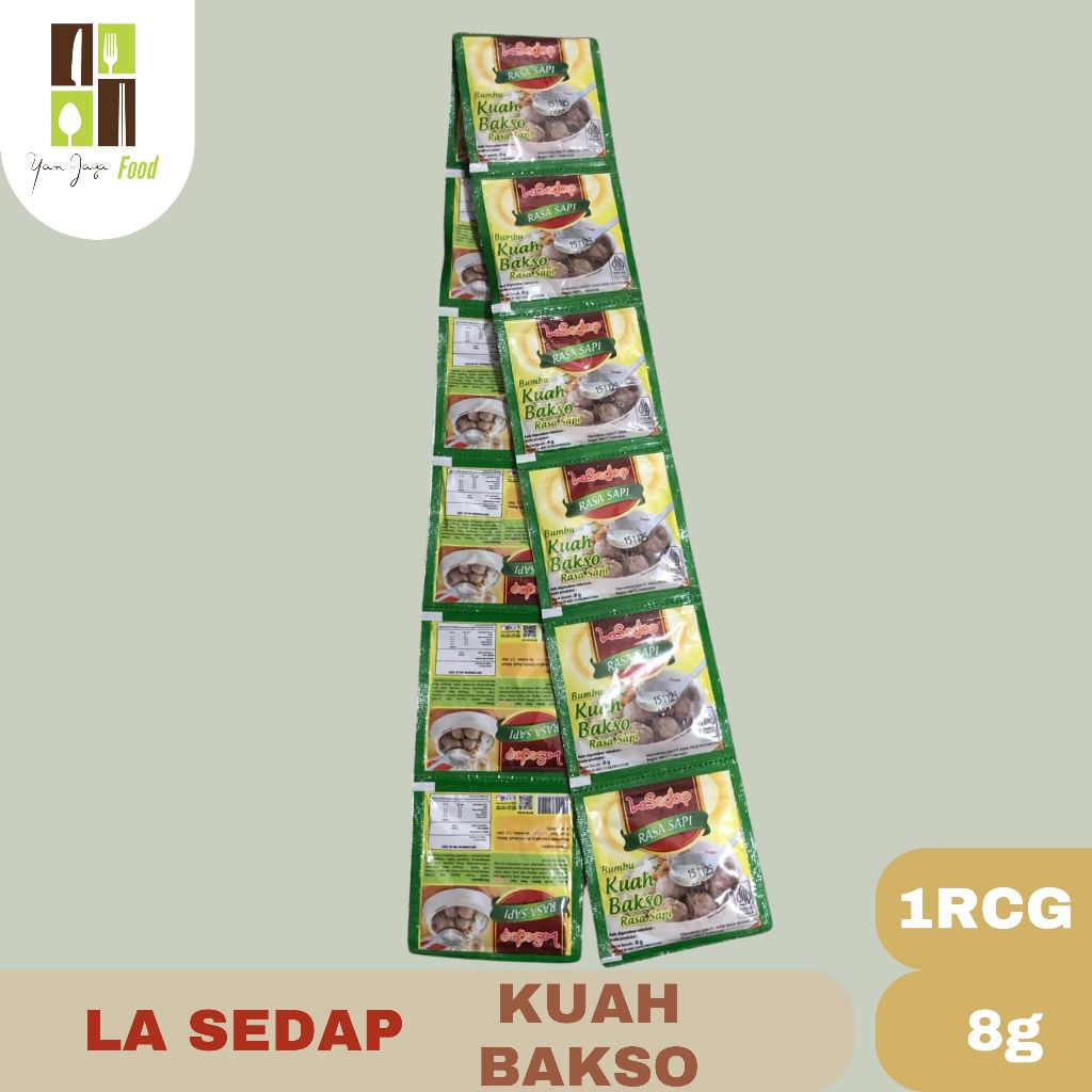 

Lasedap bumbu kuah bakso rasa daging sapi 8 gr / 1RCG (12PCS)
