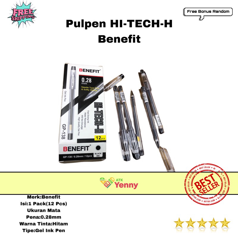 

Pulpen HI-TECH-H Benefit / Gel Pen HI-TECH-H Benefit 0.28mm High Quality Gel Pen