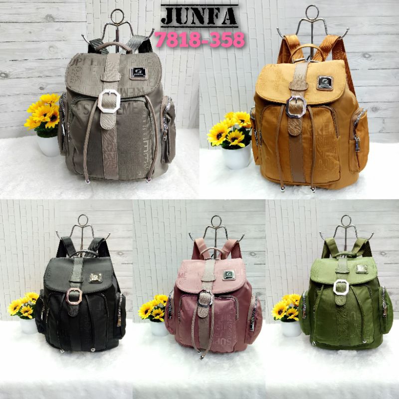 Tas ransel wanita junfa parasut motif 7818-358 junfa backpack import