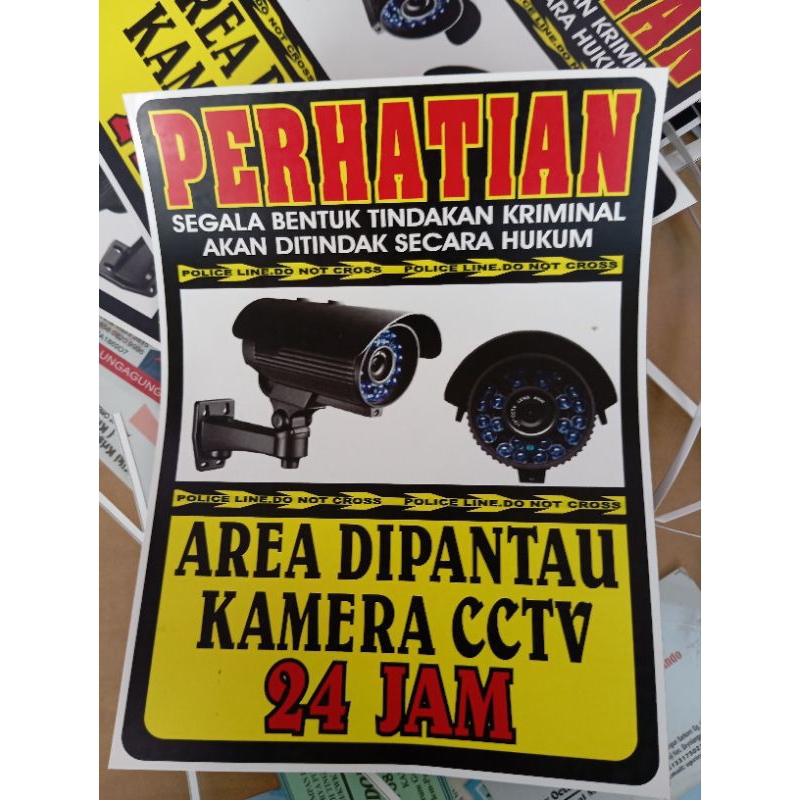 

Sticker vinil CCTV - anti air tidak mudah pudar - harga/2pcs