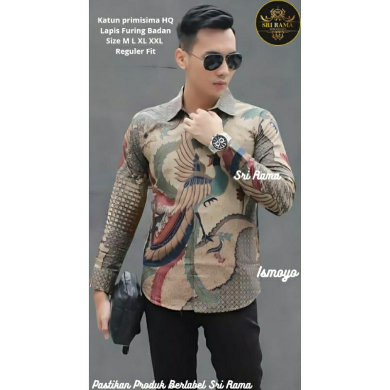Ismoyo Hem Kemeja Batik Pria Lengan Panjang Katun Sragenan By Sri rama