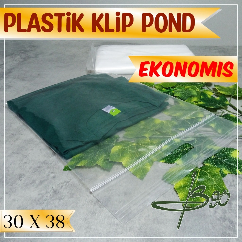 Plastik Klip Ziplock Pond Bening 30x38 cm isi 100 pcs / Klip Pond 30x38+7 cm