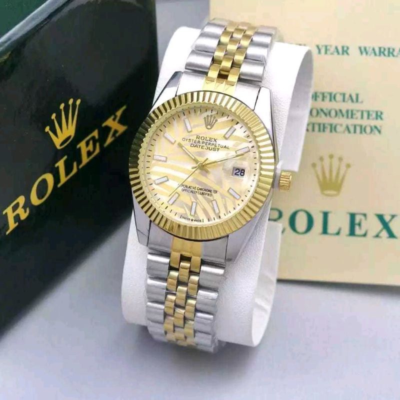 Jam Tangan Pria/wanita Rolex (Unisek) R6121 Tanggal Aktif  Free Box Original Dan Baterai Cadangan