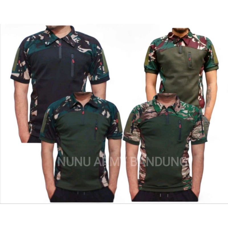 Kaos Bdu Tactical Loreng Bahan Full Spandex Scuba Lengan Pendek