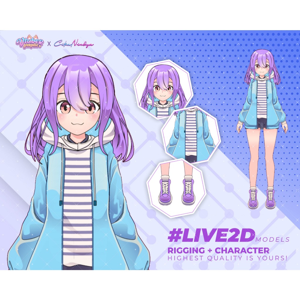 Karakter Anime Vtuber Live2D Solusi Praktis untuk Streamer Profesional, Streamer, Komisi Live2D, Kom