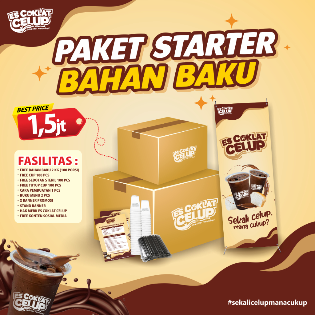 

PAKET EKONOMIS KEMITRAAN ES COKLAT CELUP STARTER BAHAN BAKU / FRANCHISE ES COKLAT CELUP / PAKET USAHA ES COKLAT CELUP / PAKET BISNIS ES COKLAT CELUP / PAKET USAHA ES COKLAT CELUP / ES COKLAT VIRAL / ES COKLAT KEKINIAN STARTER BAHAN BAKU 2