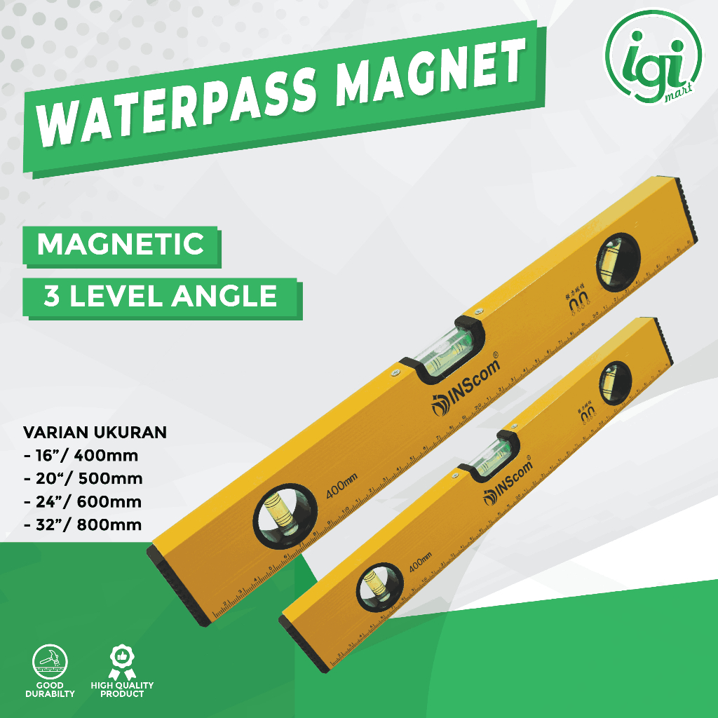 

SPIRIT LEVEL WATERPASS MAGNET ALUMUNIUM PENGGARIS WATER PASS