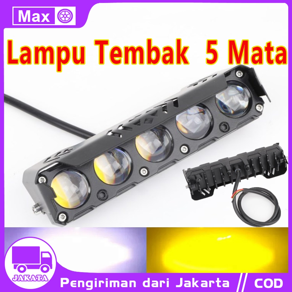 Lampu Tembak Led Foglamp CR7 SQL 3 Mata 4 Mata 5Mata Laser Gun Putih Kuning 2 Warna Waterproof CR7