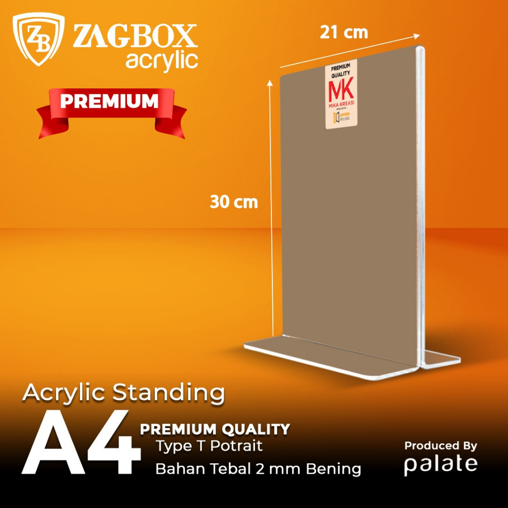 Acrylic Tent Holder - Akrilik Tent Card A4 T Portrait Brosur - PREMIUM