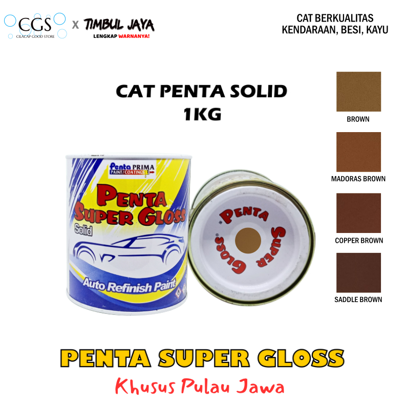 Cat Penta TOBACCO BROWN 1Kg - cat penta coklat - cat penta super gloss coklat - cat mobil coklat
