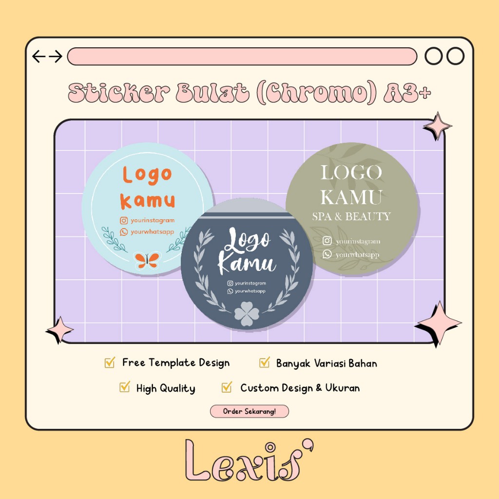 

Cetak Stiker Custom - Label Makanan - Label Nama Bahan Chromo A3+