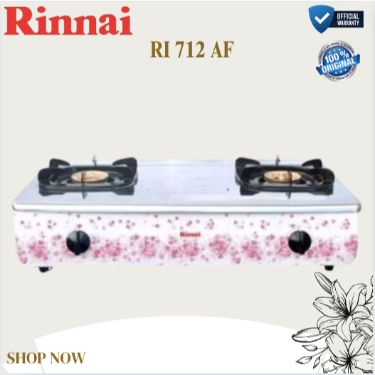 RINNAI KOMPOR GAS 2 TUNGKU RI 712 AF KOMPOR GAS/RI712AF/RI712 AF/RI 712 AF/ORIGINAL RINNAI/GARANSI