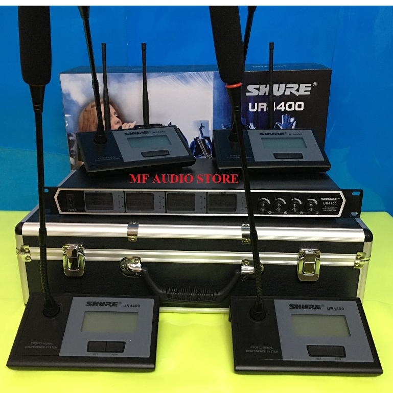 MIC SHURE UR 4400MM/ UR 4400 Mic Wireless 4 Meja (4 Antena) Hardcase