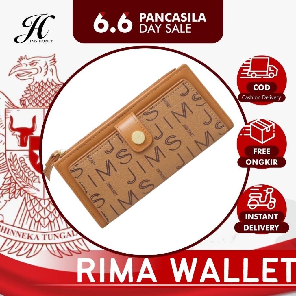 JIMS HONEY RIMA WALLET Dompet Lipat Panjang Wanita Cewek Fashion Jimshoney Casual Terbaru