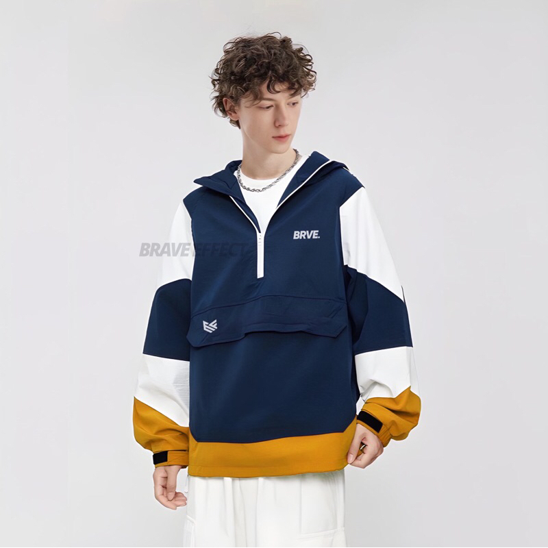 BESTPROMO METAMORPH BRAVE EFFECT JACKET CAGOULE WINDBREAKER ANORAK JAKET OUTDOOR UNISEX PRIA WANITA