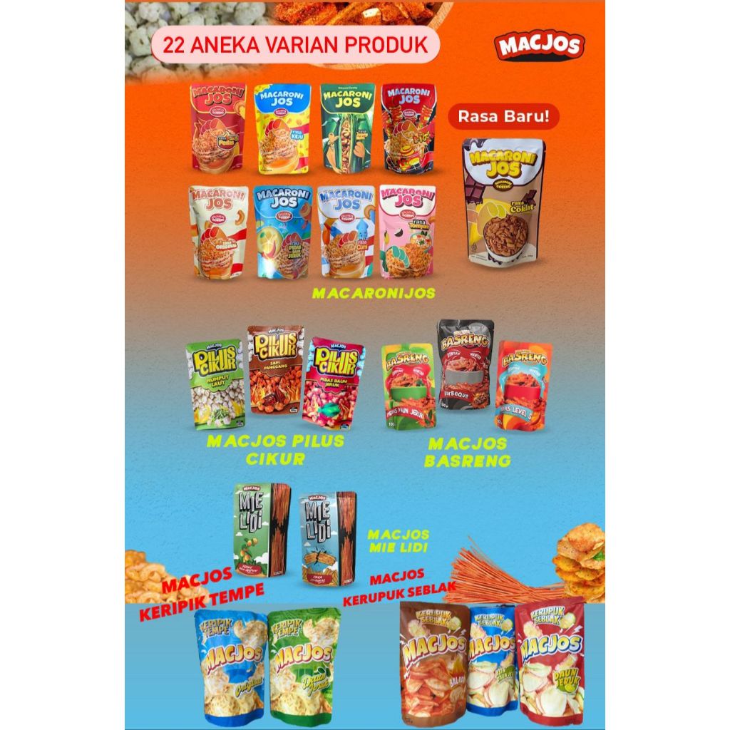 

Macjos Paket Hemat 50RB Isi 6 Pcs Varian Makanan Ringan Cemilan Handmade Terenak By Macjos Indonesia