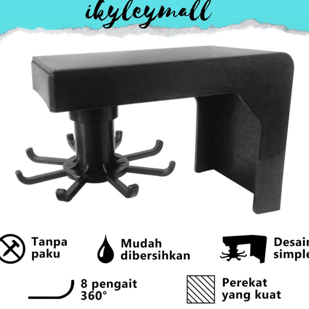 Tempel Rak Spatula Alat Dapur masak kamar mandi bumbu sutil panci||Gantungan putar dapur / gantungan