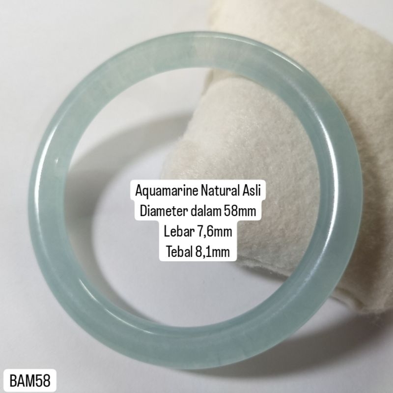 Gelang Aquamarine Natural Asli 58mm (BAM58)
