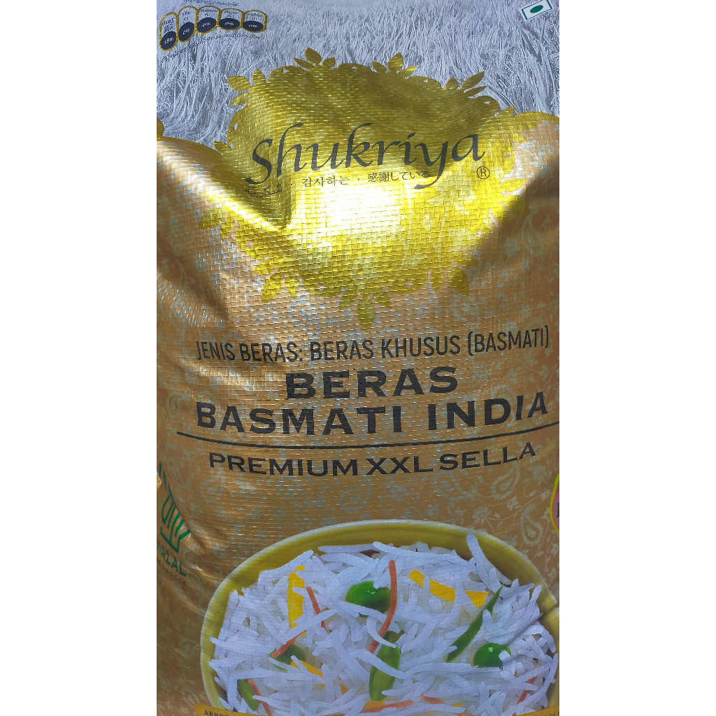 

Beras Basmati Shukriya Repack 1kg - Beras Basmati Shukriya XXL