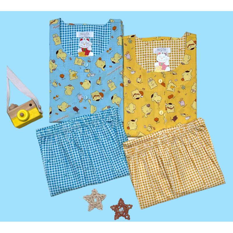 PIYAMA NIQTA POMPOMPURIN / NIQTA SLEEPWEAR / PIYAMA COUPLE NIQTA / NIQTA / PIYAMA KEMBAR / BAJU RUMA