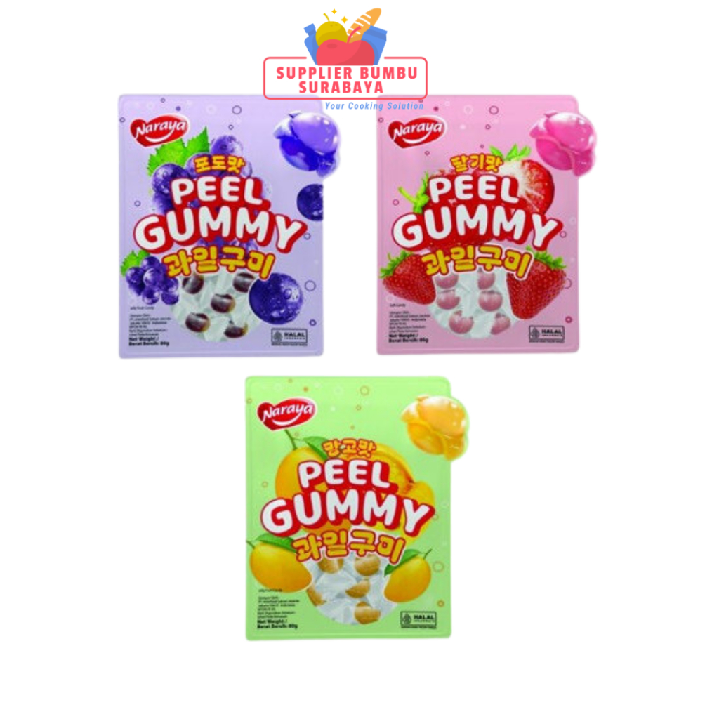 

Naraya Peel Gummy Jelly Grape Mango Strawberry 80g