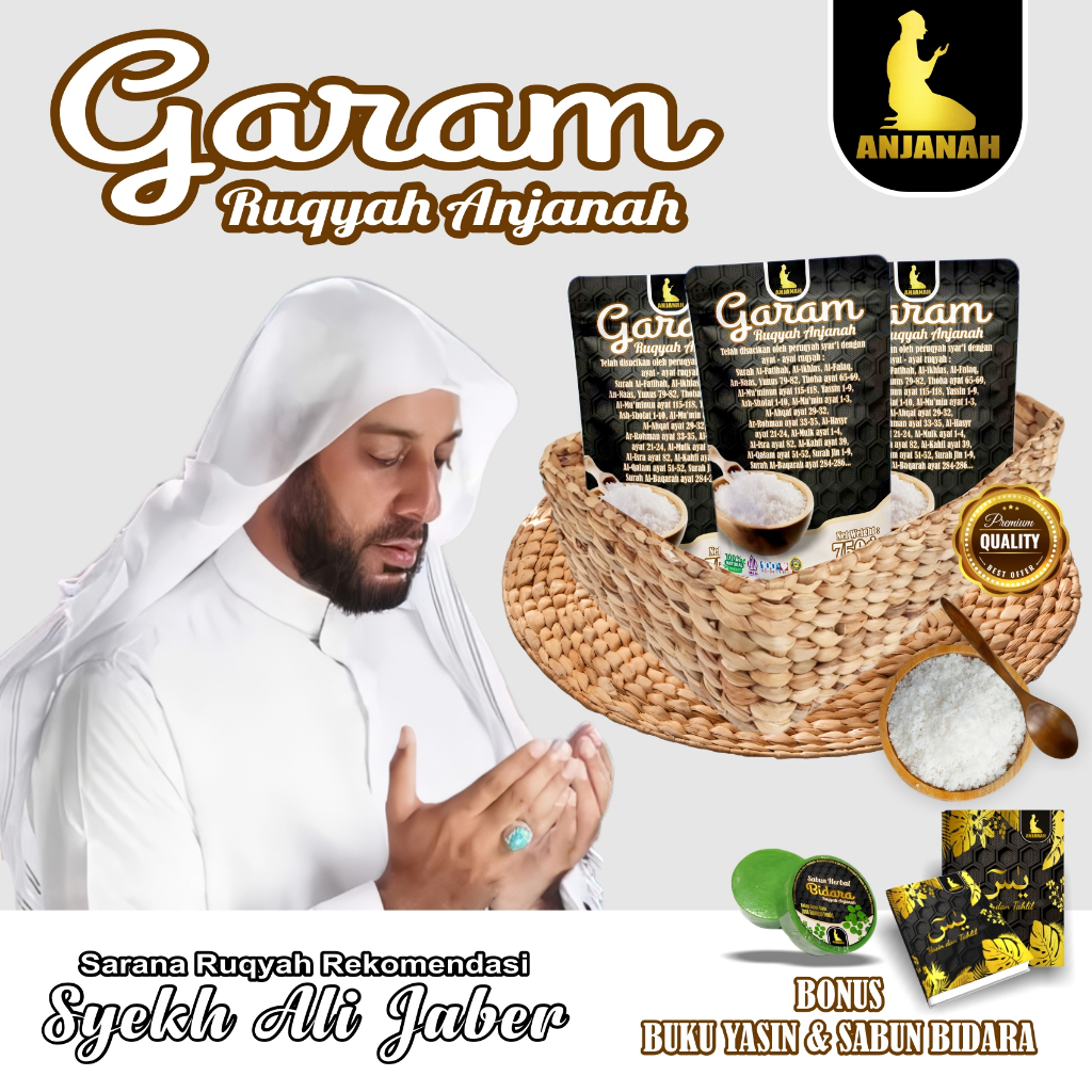 

Anjanah Garam Ruqyah Original Meruqyah Menetralisir Rumah Toko Tempat usaha dari Energi Negatif Ain