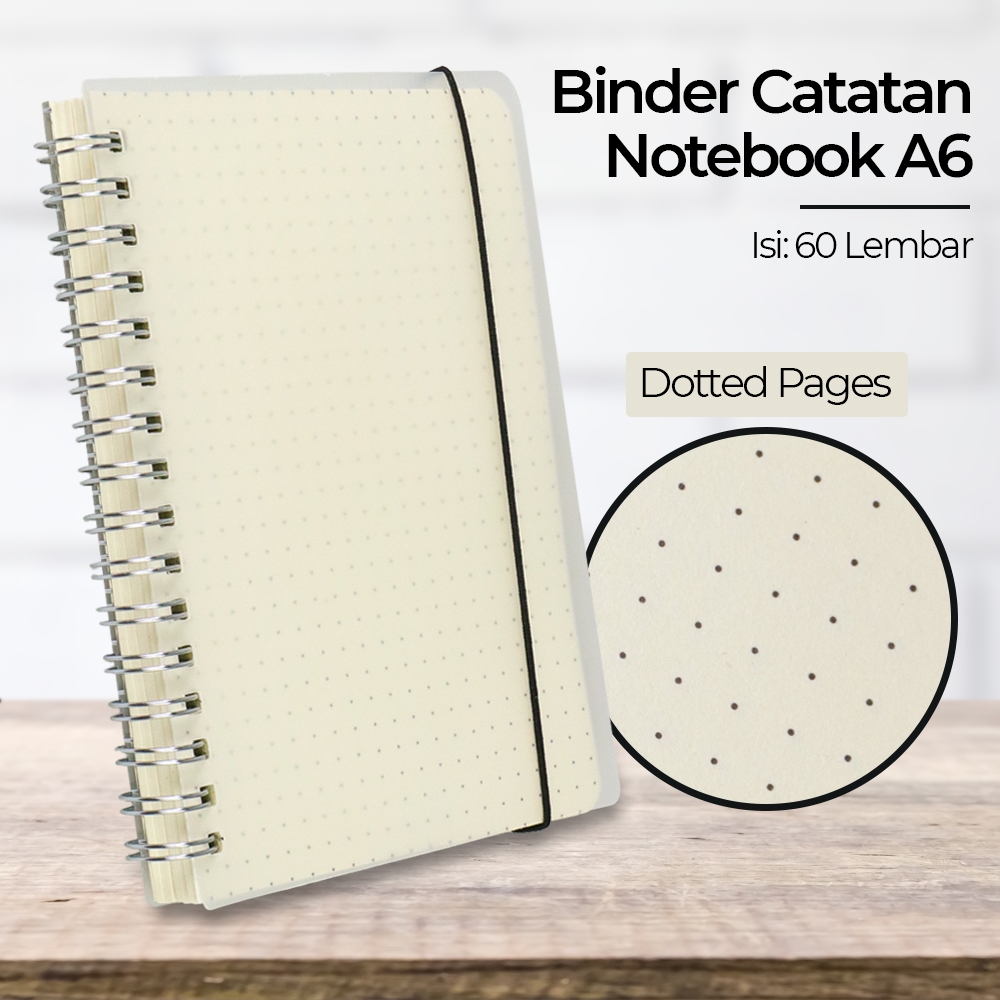 

Buku Binder Catatan Jurnal Harian Notebook Ukuran A6 Dotted Pages - S2526 - White