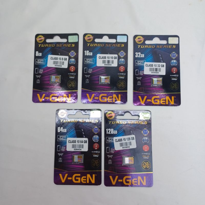 Memory Card MMC Handphone V Gen Memori Hp Micro Sd VGen Turbo Series Class 10 8GB 16GB 32GB