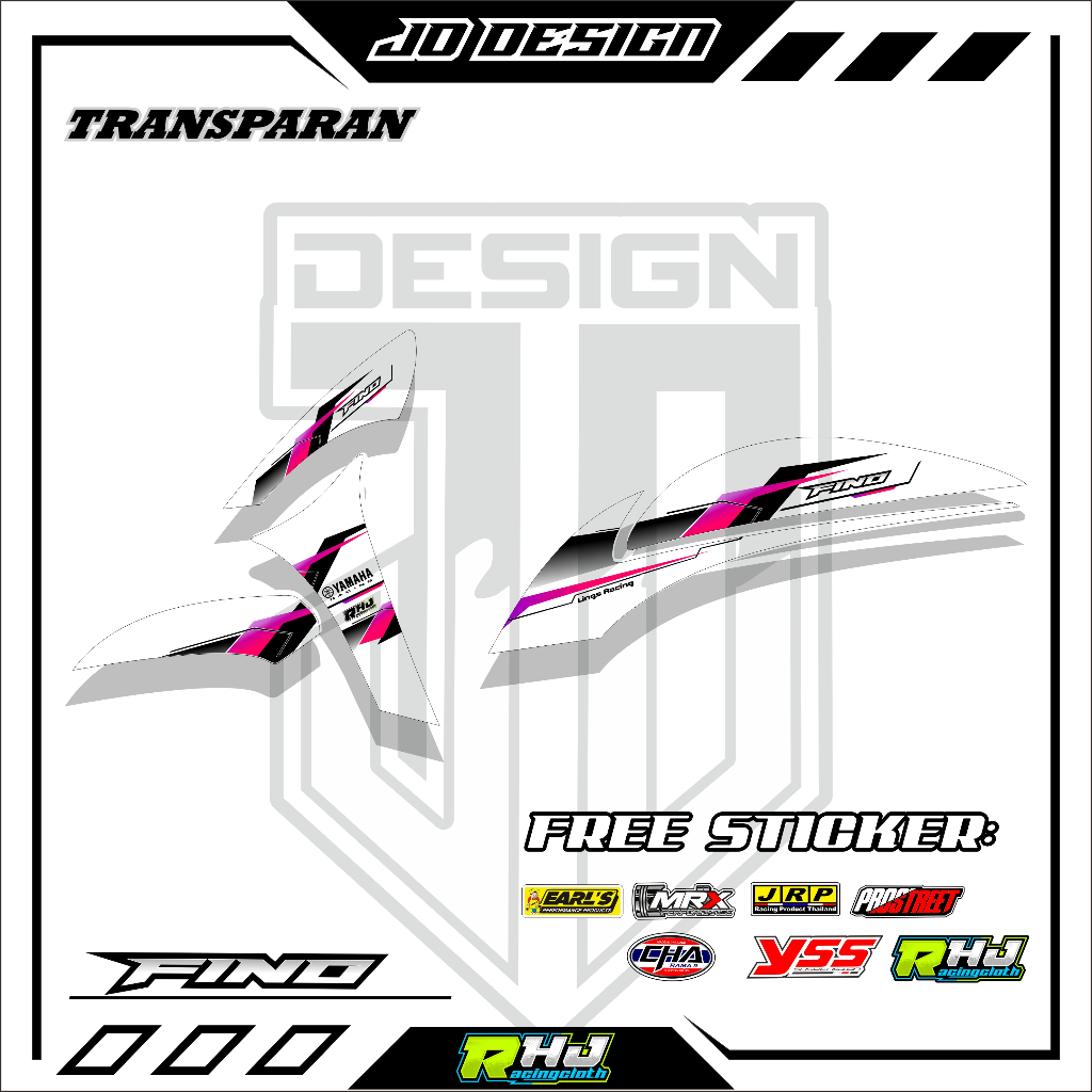 STICKER VARIASI TRANSPARAN FINO FI 125 CC LIST SIMPEL PELINDUNG BODY MOTOR-VARIASI FINO125