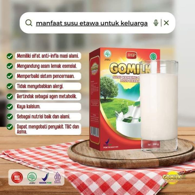 

Susu Kambing Etawa + Herbal (GOMILK, HITAWA & SOYAG)I