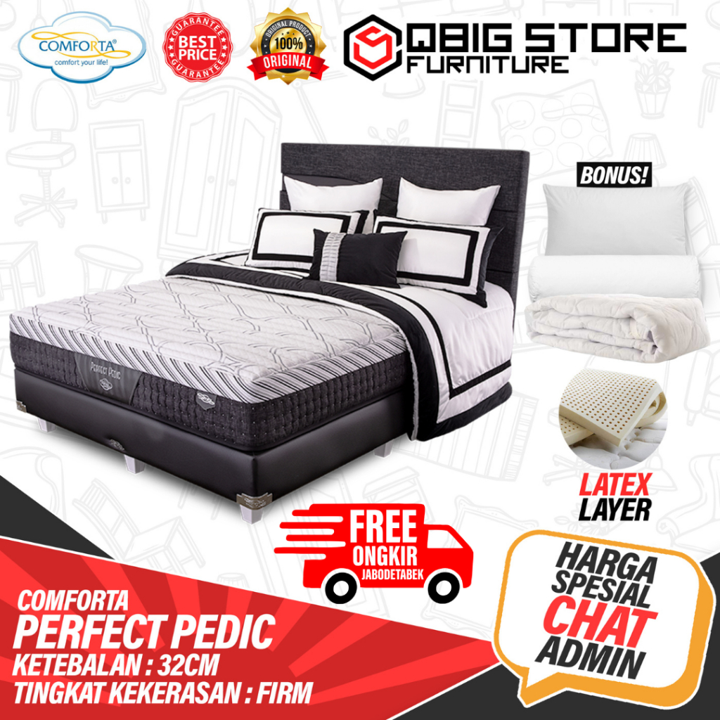 Kasur SpringBed Comforta Perfect Pedic FULL SET Spring bed matras