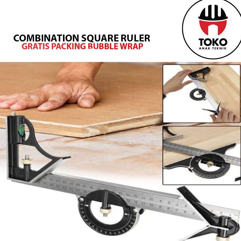 

Inovatif Combination Square Ruler Siku Kombinasi Penggaris Waterpass
