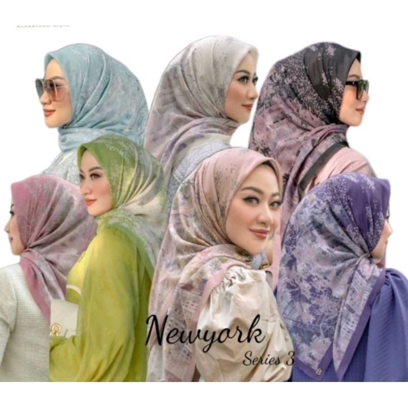 Hijab Buttonscraves New york Series with Pin B Pouch / Jilbab Buttonscraves New york