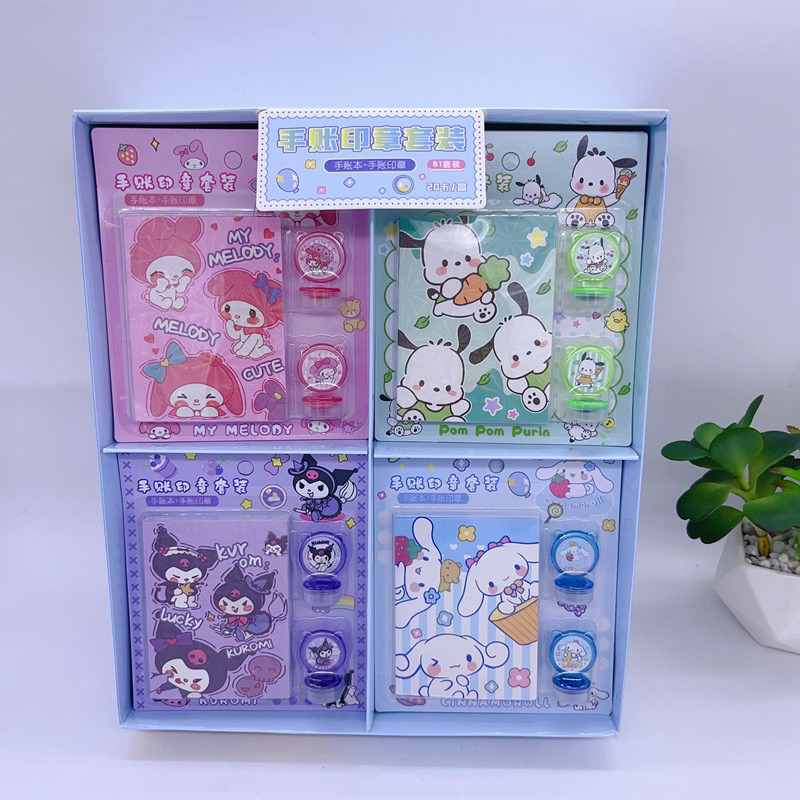 

DELUNASHOP NOTE BOOK STEMPEL MOTIF SANRIO / STAMPS SRO ANIME GANSIN/ STEMPEL CINNAMOROL MELODY KUROMI