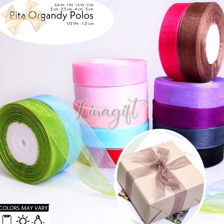 

Sale Gila Rol 2 Yard SILK ORGANDY GIFT RIBBON 2 IN 5 CM PITA KADO ORGANDI POLOS 5MM ORGANZA CHIFFON TRANSLUCENT