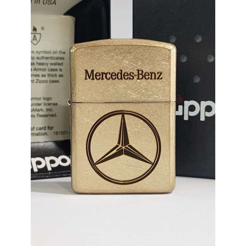 Original Zippo Armor Mercedes Benz Gold Design Custom