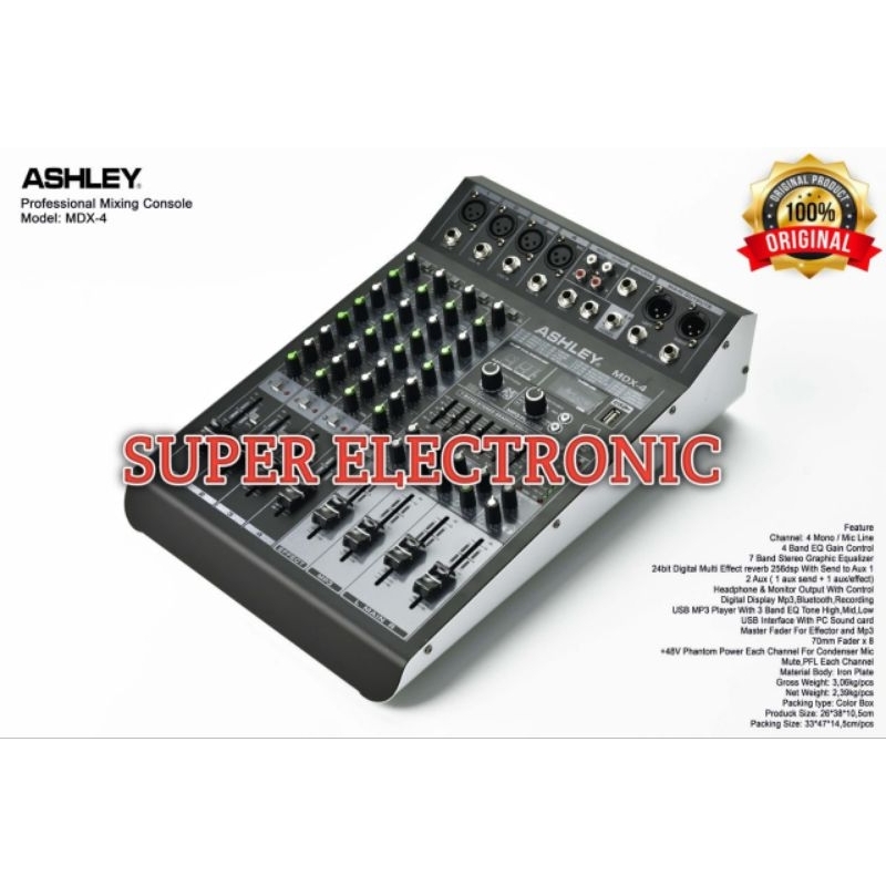 Mixer Audio Ashley MDX 4 Original 4 Channel Garansi resmi
