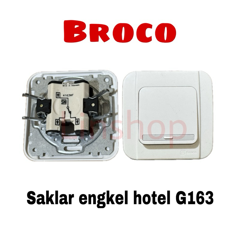 BROCO GALLEO IB SAKLAR HOTEL ENGKEL PUTIH WHITE G163 G16355S INBOW SAKLAR SINGLE HOTEL TUKAR 2 ARAH 