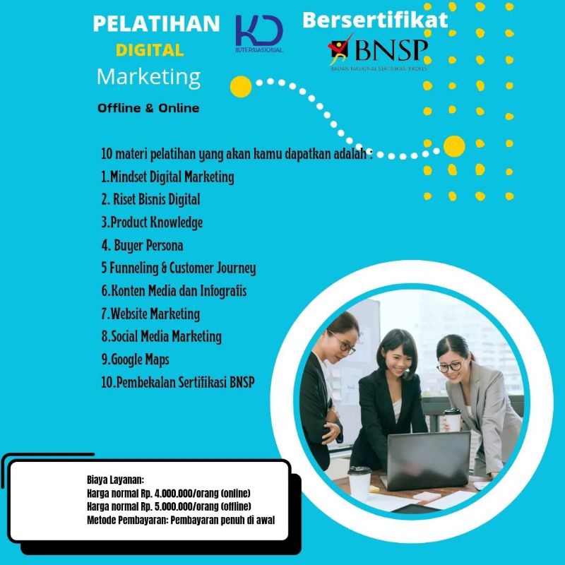 Pelatihan Digital Marketing Bersertifikat BNSP