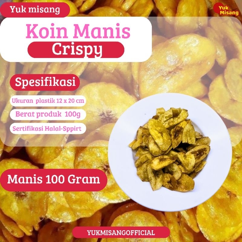 

Keripik Pisang Koin Manis 100 g Kripik Pisang Koin Madu Manis Snack Viral Renyah