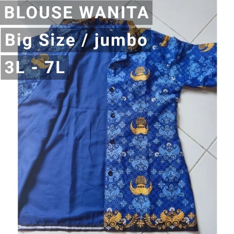 3L - 7L Korpri Big size jumbo WANITA / Batik Korpri / sragam batik korpri / batik korpri wanita / ko