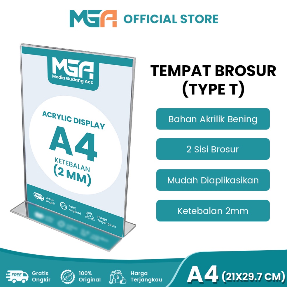 

Hanya disini TEMPAT BROSUR A4 2MM PORTRAIT 2 SISI TENT HOLDER TENT CARD STAND AKRILIK
